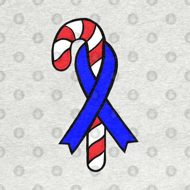 Candy cane awareness ribbon (Blue) by CaitlynConnor